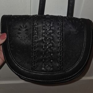 Bass Black Textured Shoulder Bag